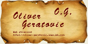 Oliver Geratović vizit kartica